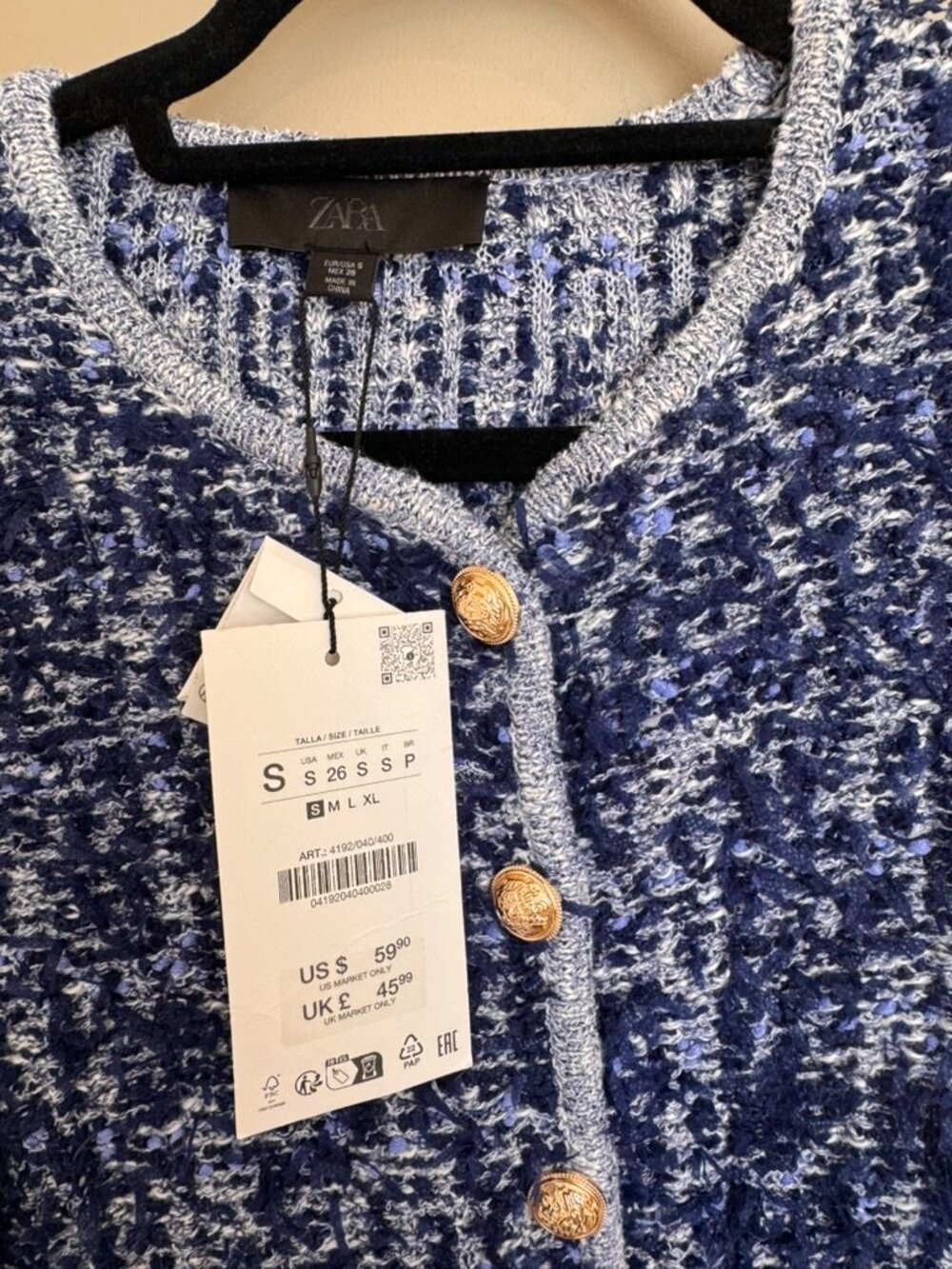 Zara Blue Sweater - Cardigan